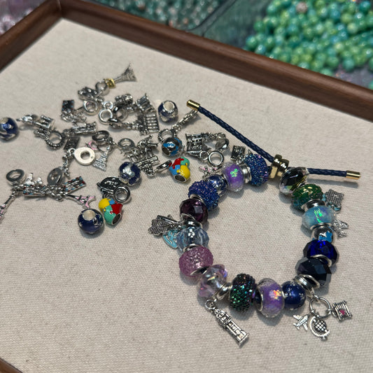 💕New series:   Global Travel Collection   Pandora Alloy Spacer Bead Pendant  Lucky Bags - Open in Live