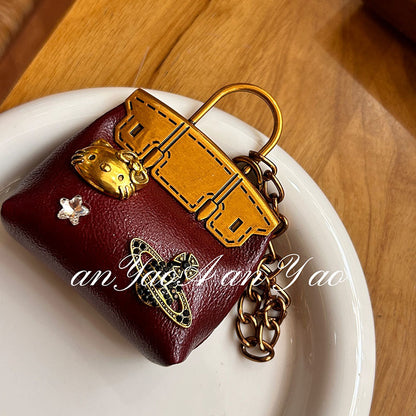 Mini Hello Kitty Bag Charm: Niche Ins-style Exquisite Small Bag with Metallic Chain Decor, Korean-inspired, Mini and Full of Personality