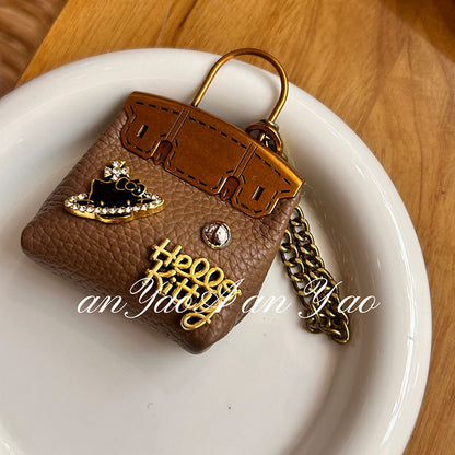 Mini Hello Kitty Bag Charm: Niche Ins-style Exquisite Small Bag with Metallic Chain Decor, Korean-inspired, Mini and Full of Personality